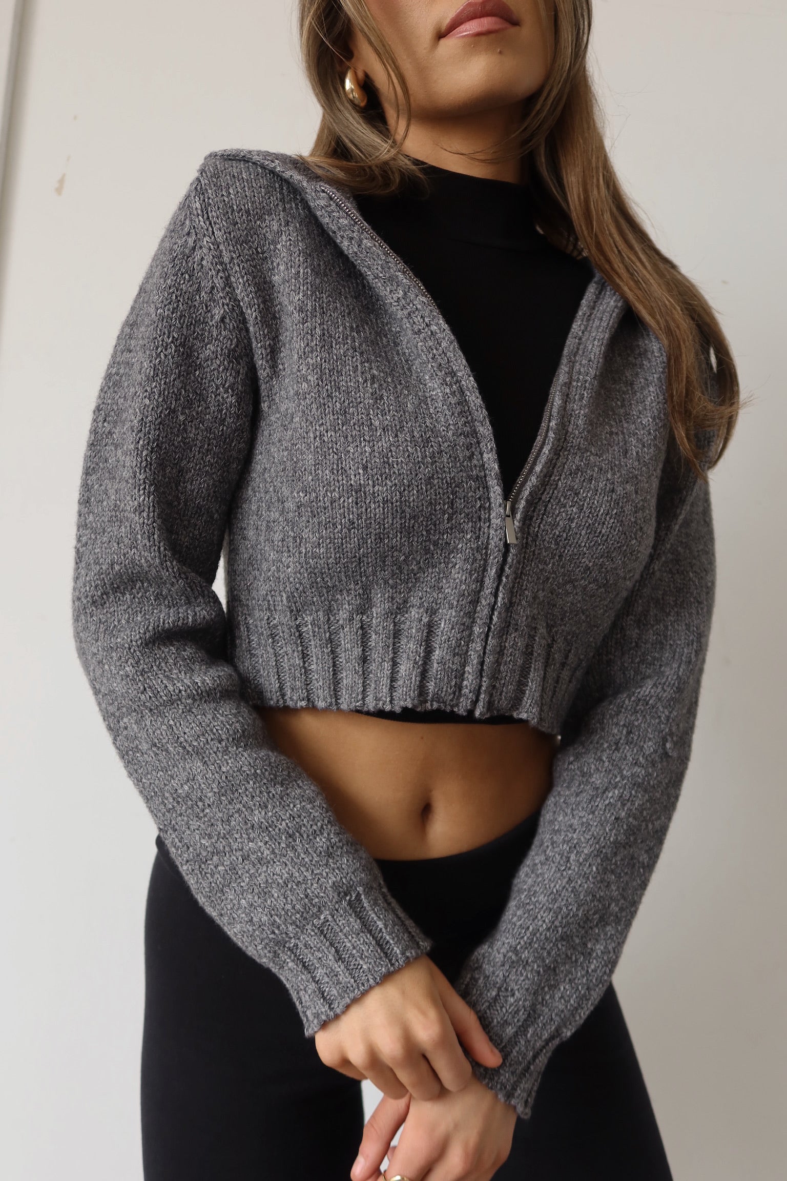 Gio Hooded Crop Zip Up