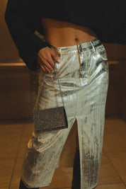Metallic Midi Skirt