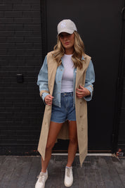 Paige Khaki Combo Trench Coat