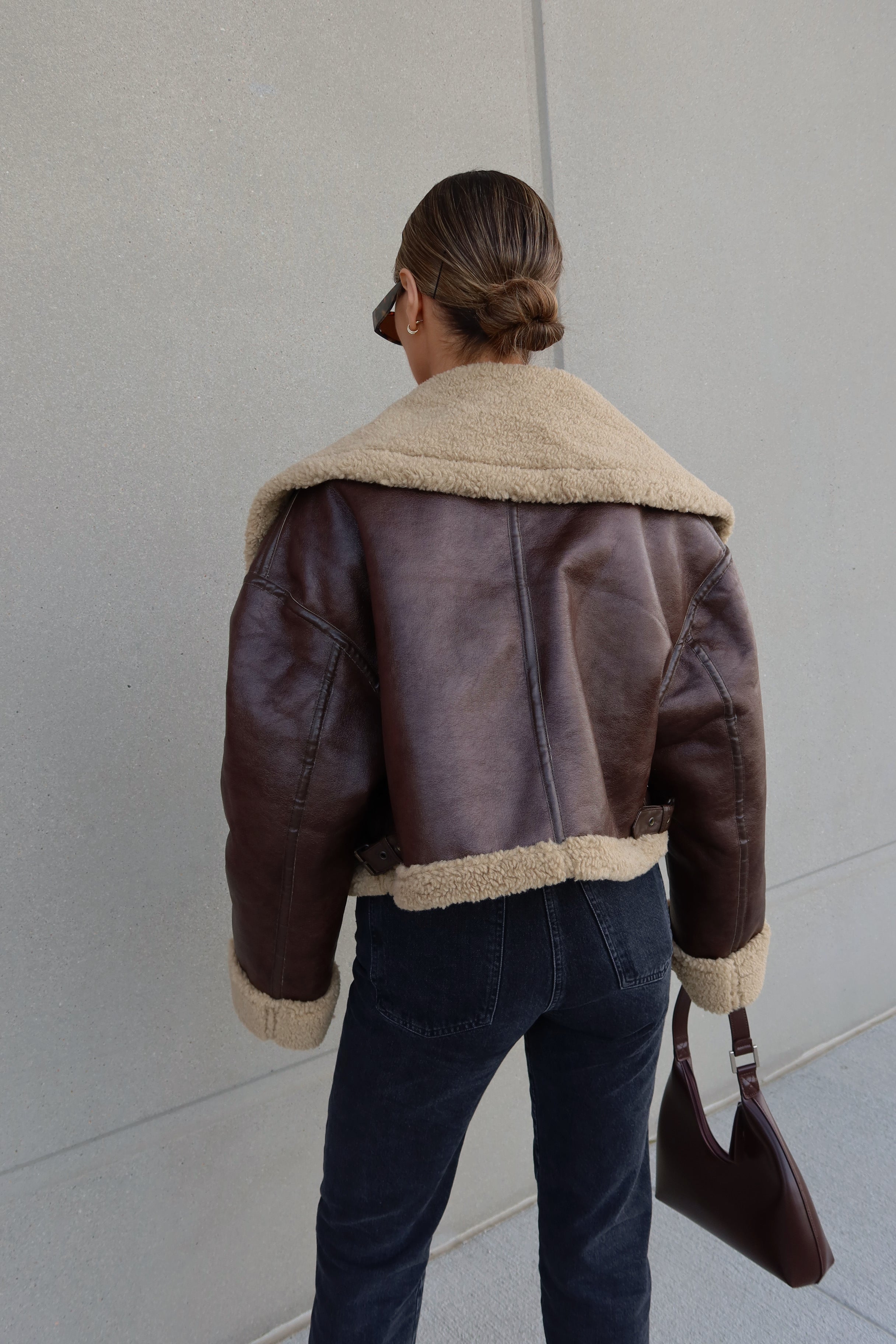Kenzie Sherpa Pleather Jacket