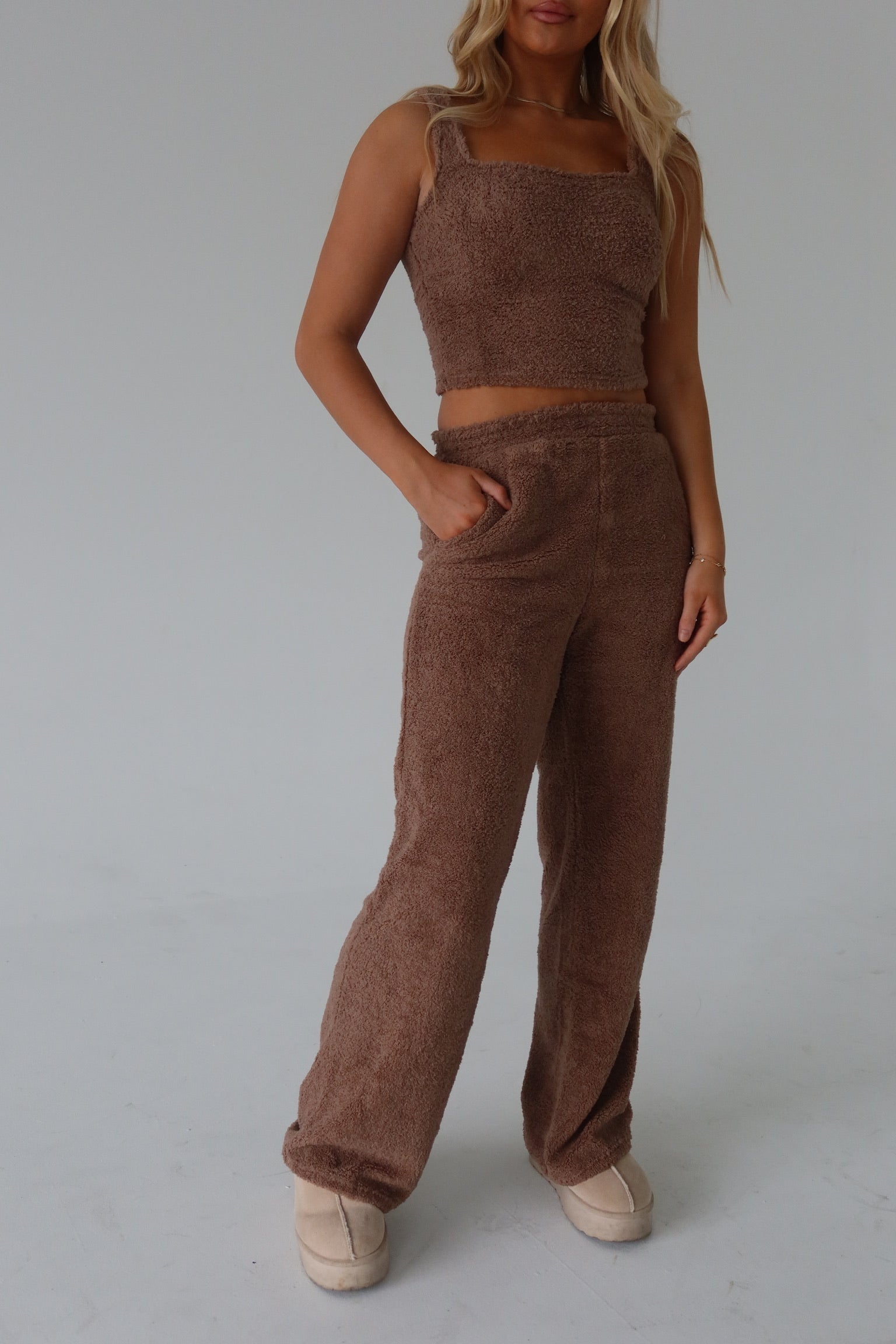 Mocha Cozy Flare Pants
