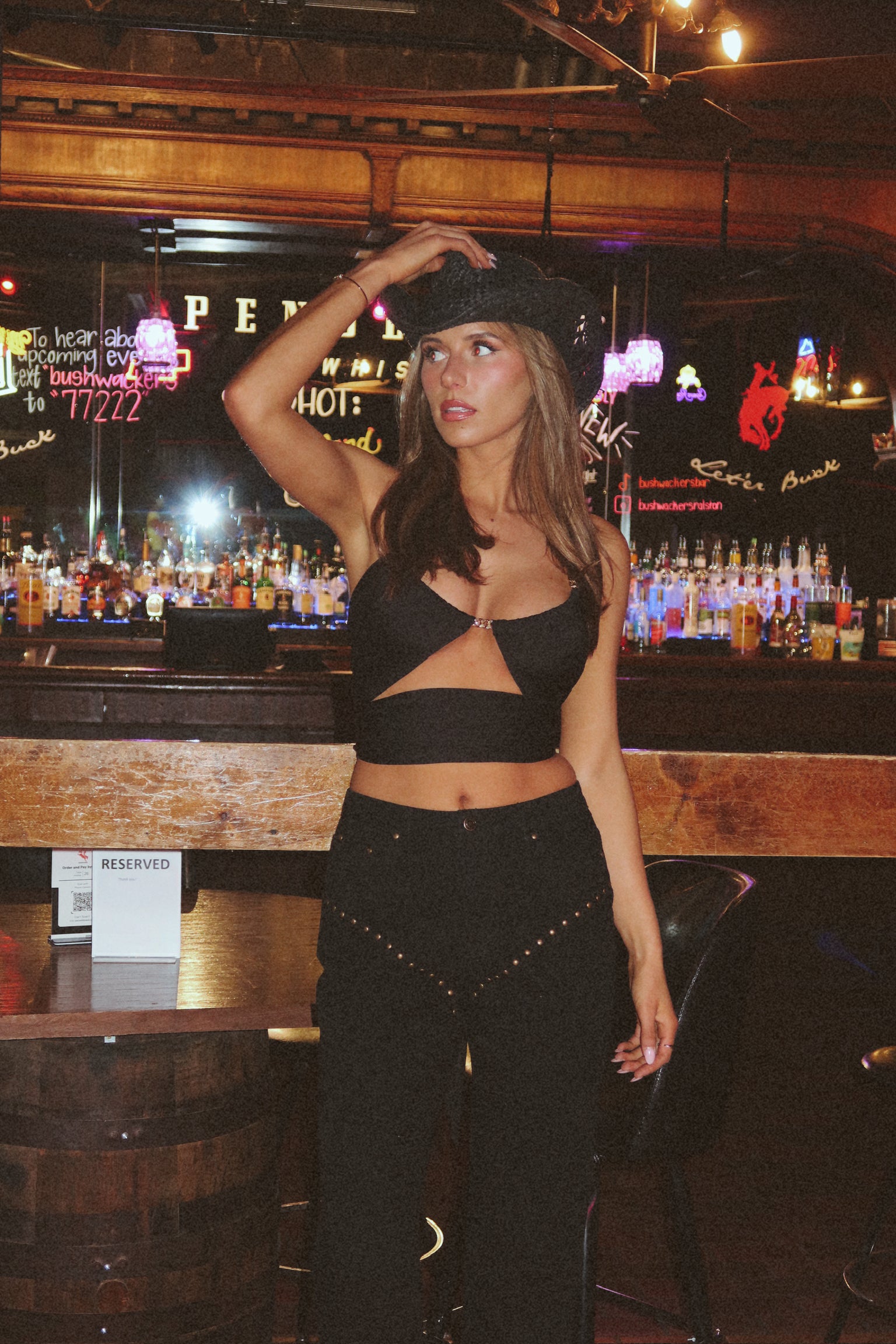 SALE :Zia Studded High Rise Straight Jeans