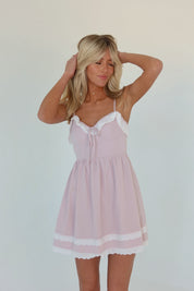 Baby Pink Scalloped Eyelet Dress