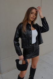 Ana Cropped Leather Jacket
