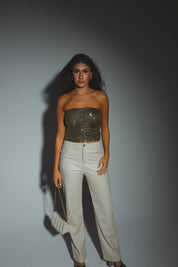 Haiden High Waist Pants In Beige