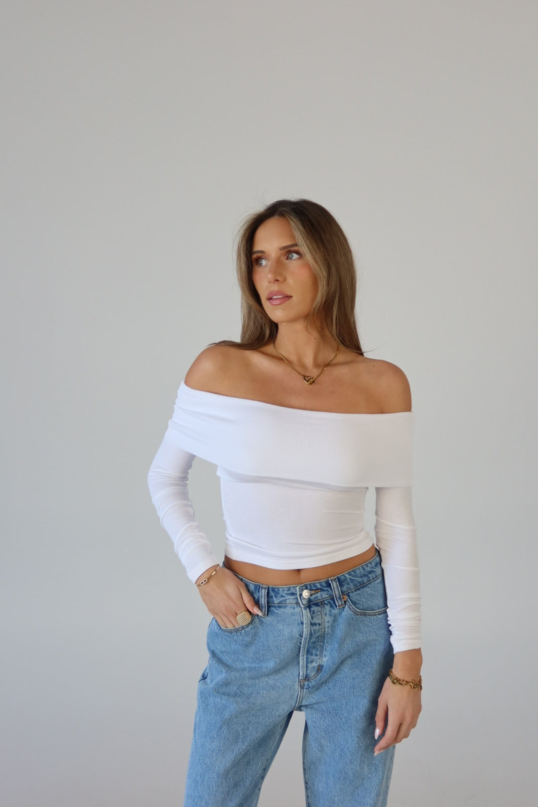 Ella Off The Shoulder Long Sleeve Top