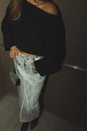 Metallic Midi Skirt