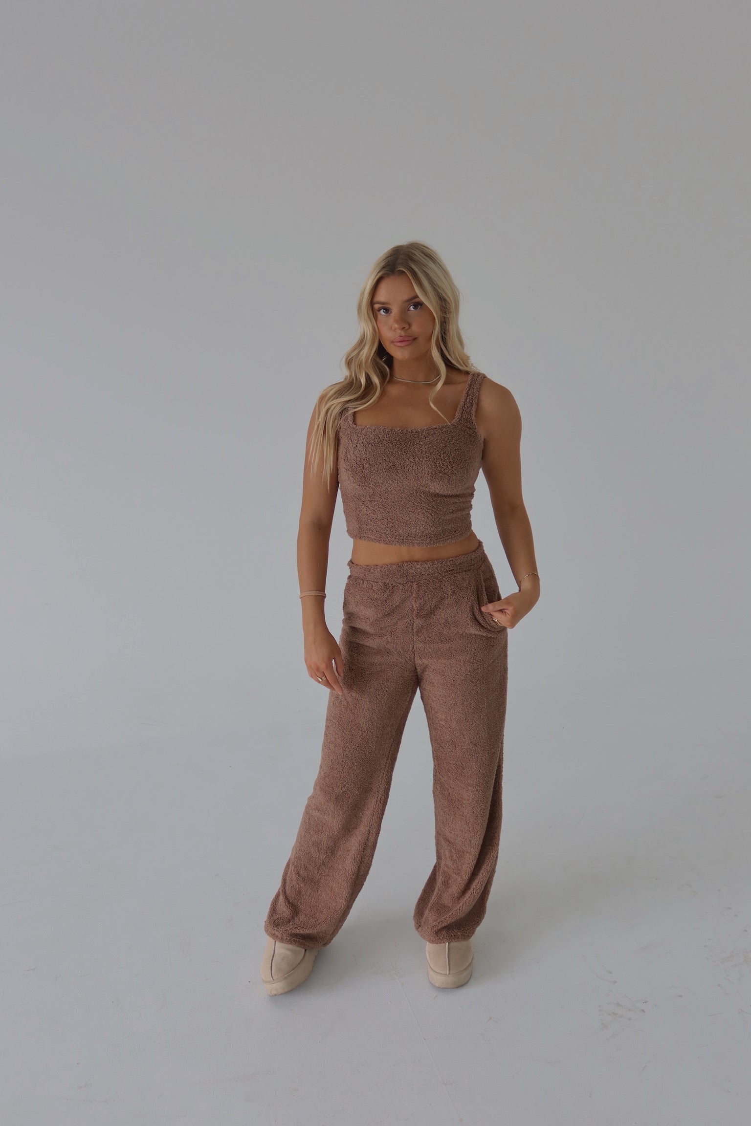 Mocha Cozy Flare Pants