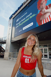 Nebraska Jersey Corset Top In Red