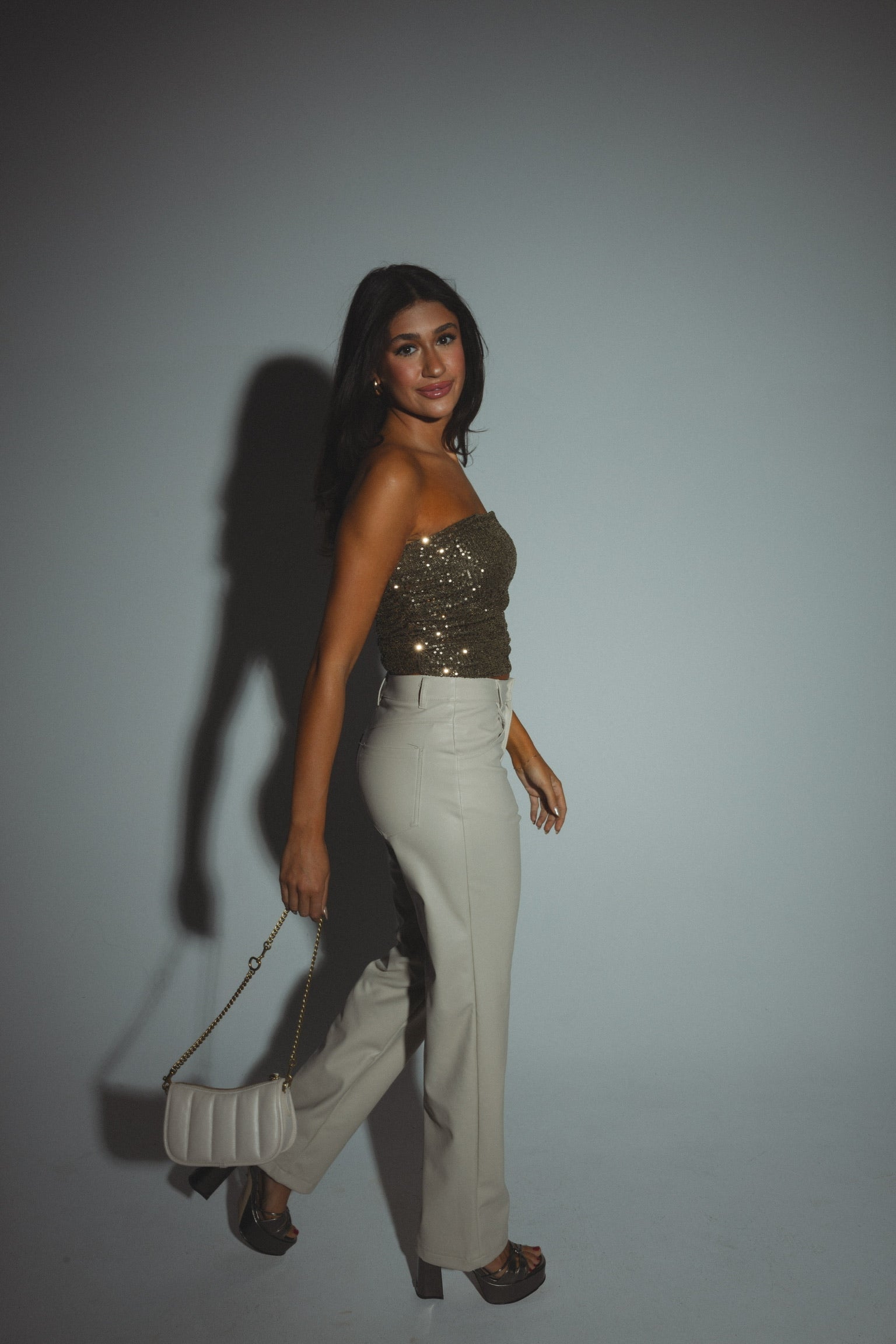 Haiden High Waist Pants In Beige