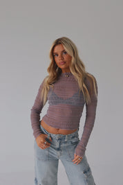 Claudia Textured Mesh Top