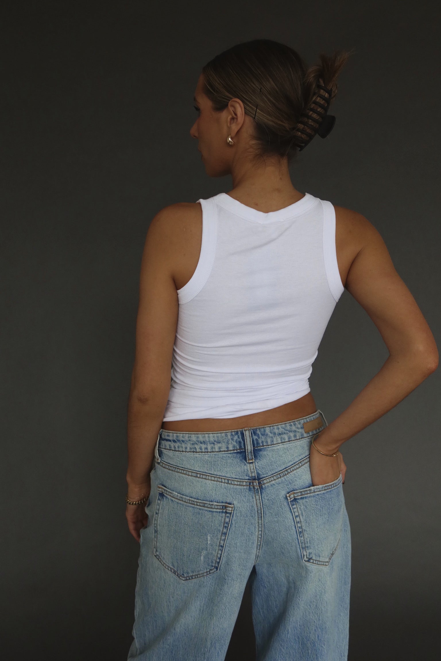 Vera White Fitted Tank