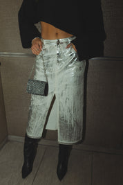 Metallic Midi Skirt