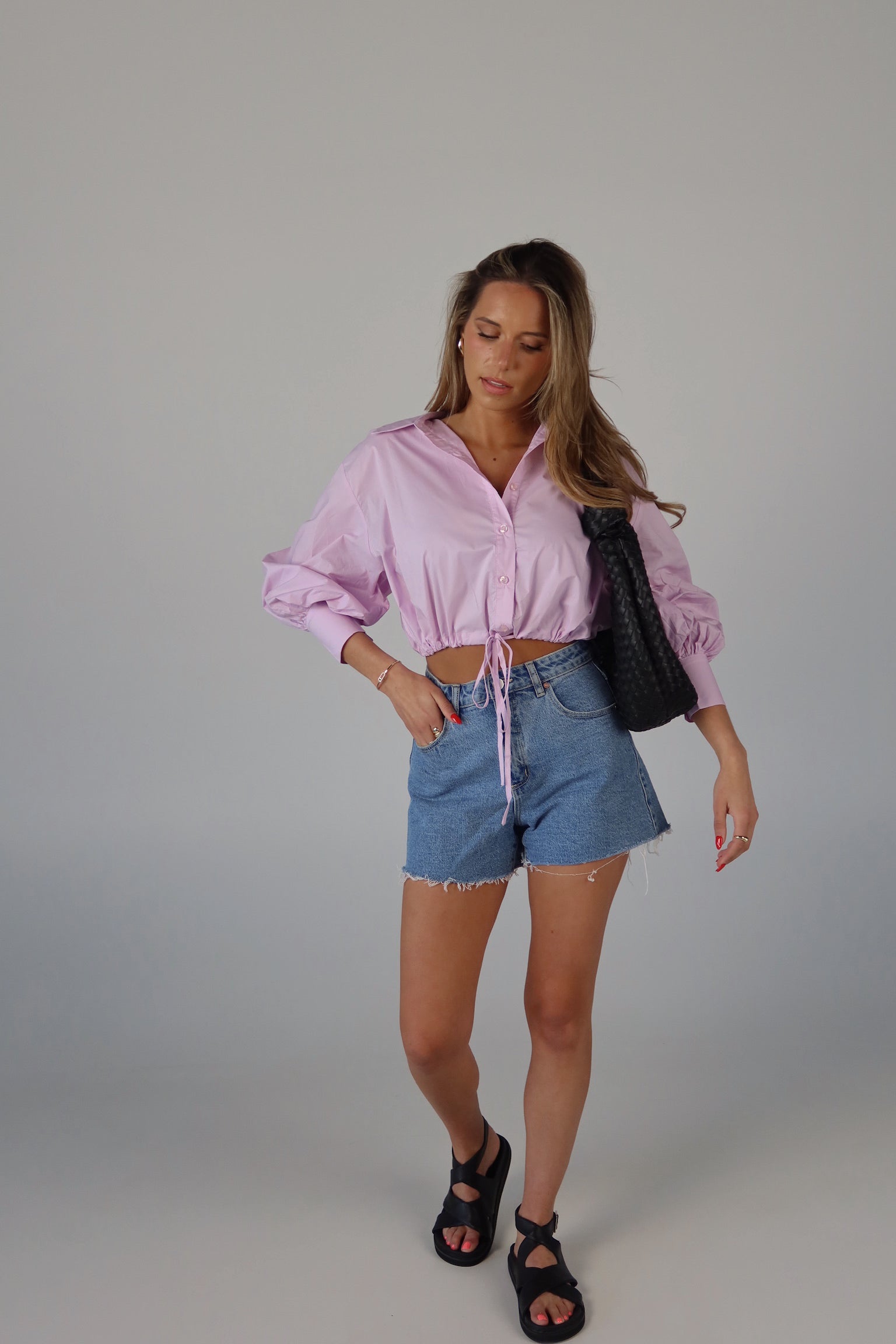 SALE :Danny Drawstring Button Down