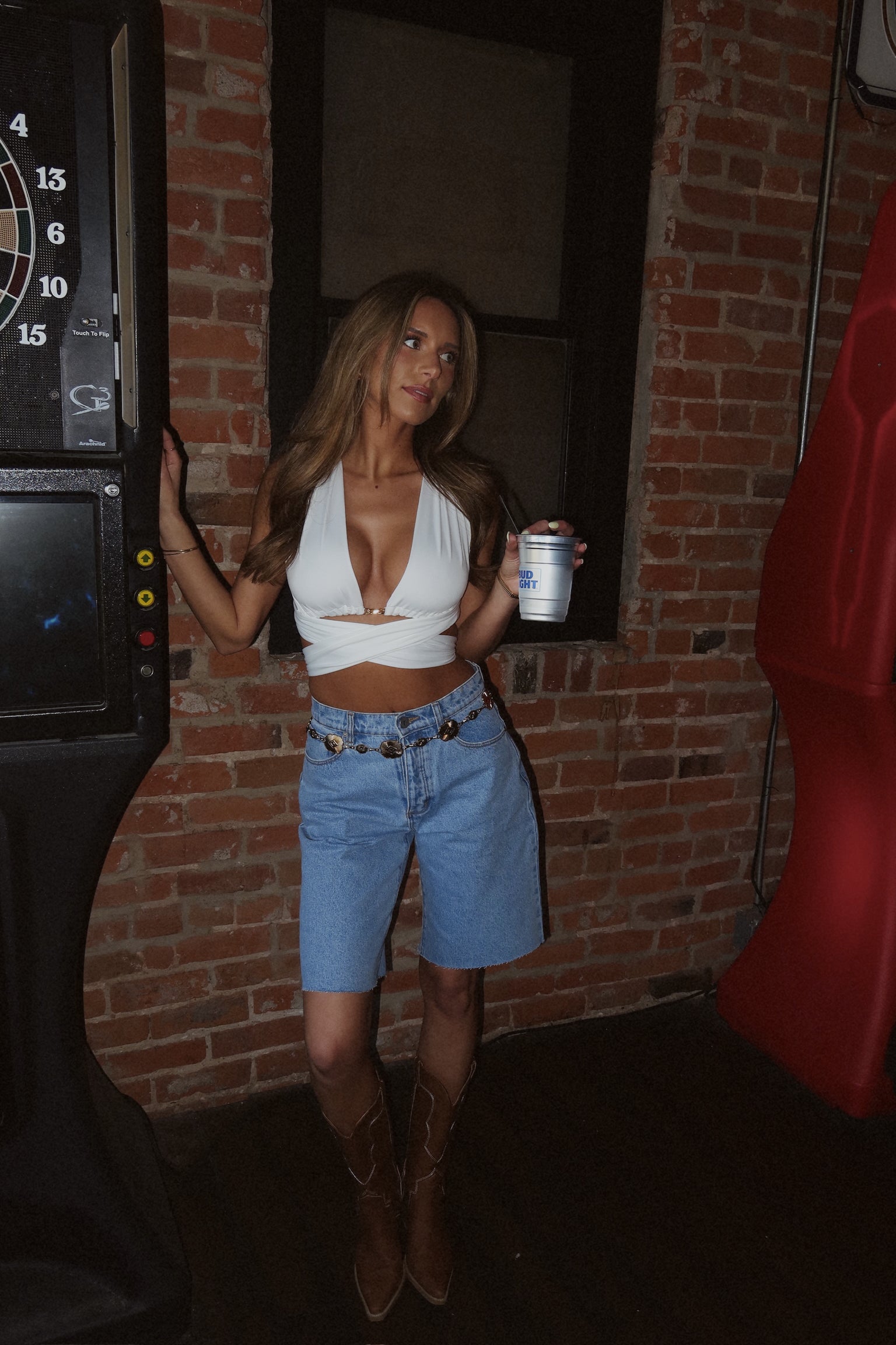 Hayden White Wrap Top