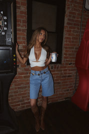 Hayden White Wrap Top