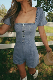 RESTOCKED: Sadie Denim Romper