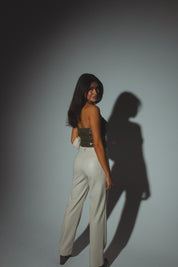 Haiden High Waist Pants In Beige