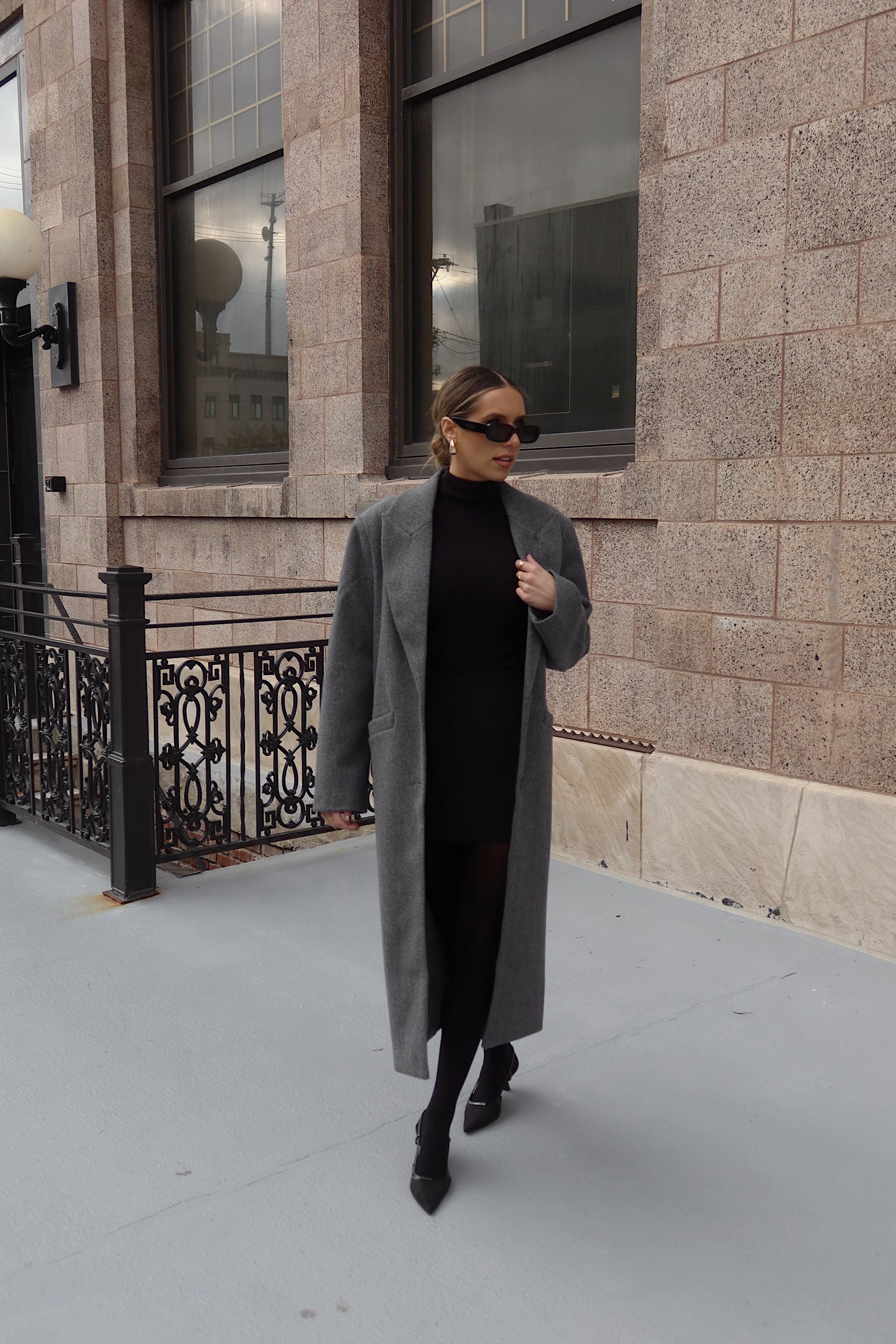 SALE :Drew Trench Coat in Grey