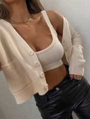 Molly Cropped Cardigan Set