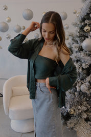 Emerald Satin Top Set