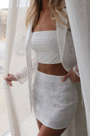 Kianna Sheer Floral Blazer and Skirt Set