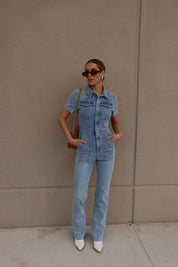 Chelsey Blue Denim Jumpsuit