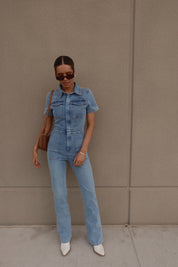 Chelsey Blue Denim Jumpsuit