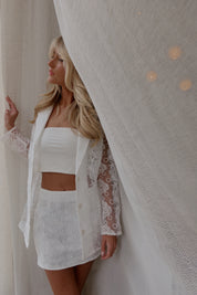 Kianna Sheer Floral Blazer and Skirt Set