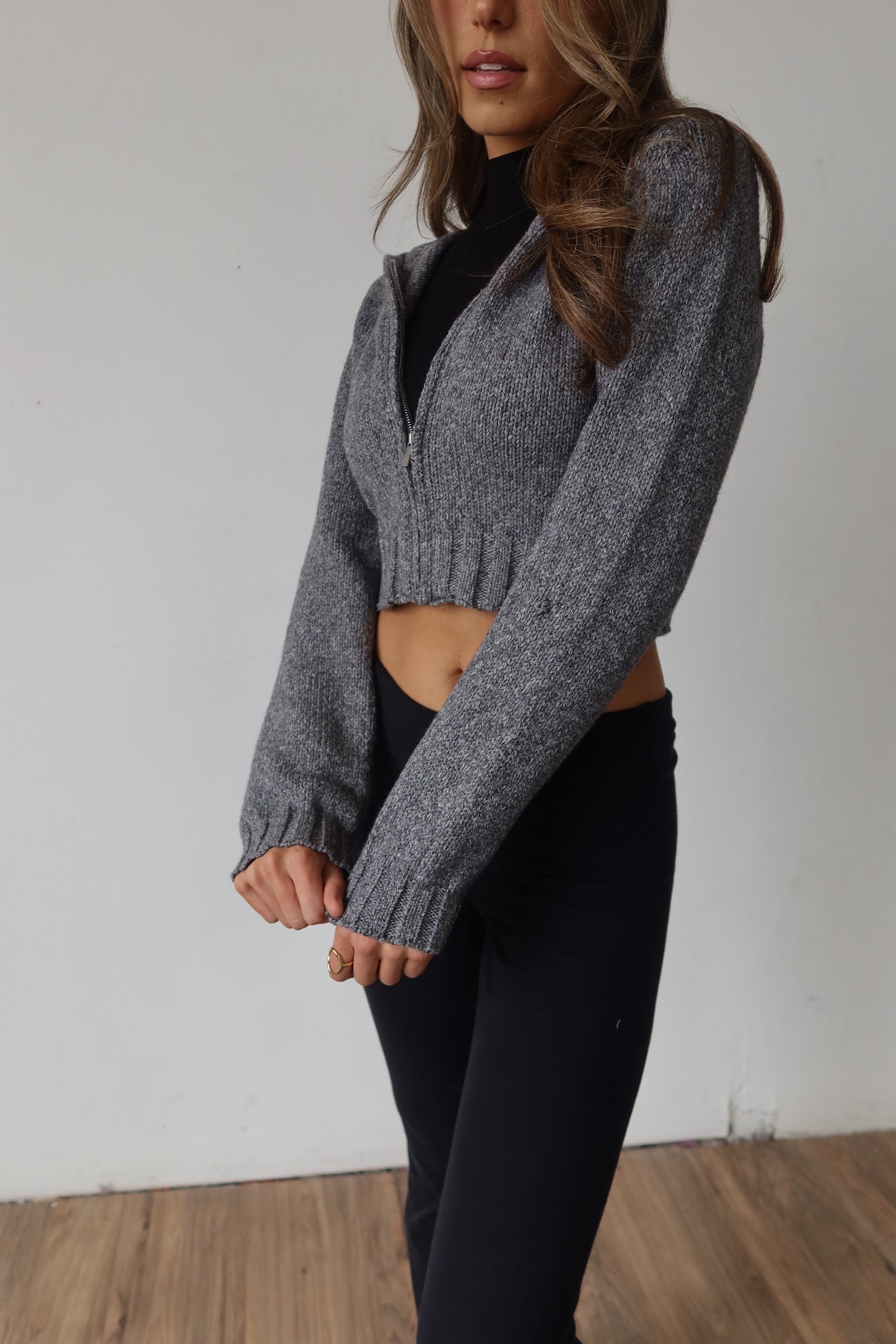 Gio Hooded Crop Zip Up