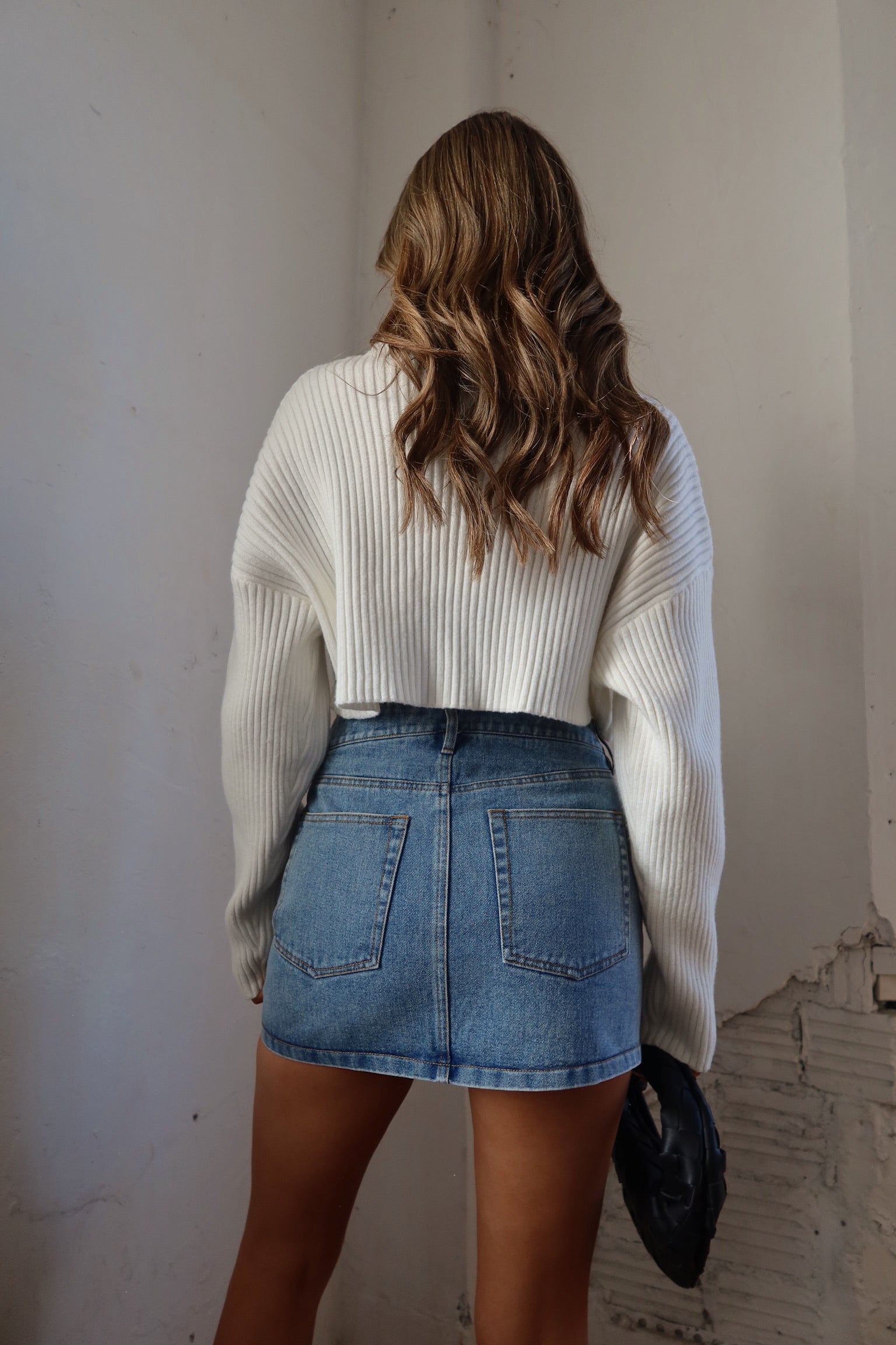 Luna Ivory Crop Turtleneck Sweater