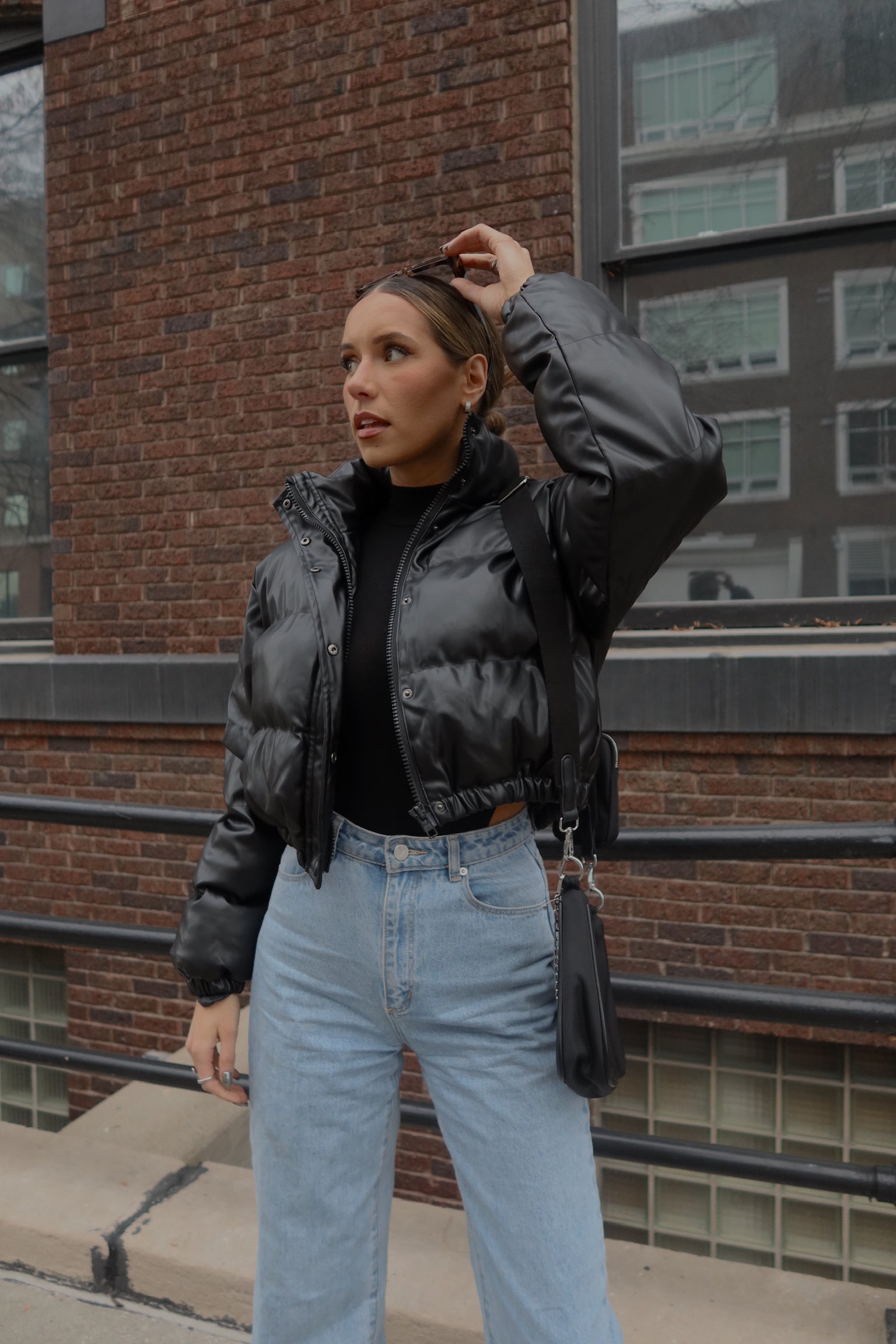 Jade Faux Leather Puffer Jacket