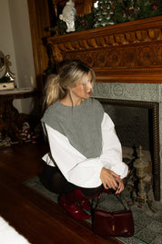 Kinley Knit & Woven Mix Balloon Sleeve Top