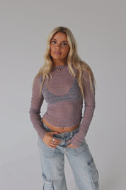 Claudia Textured Mesh Top