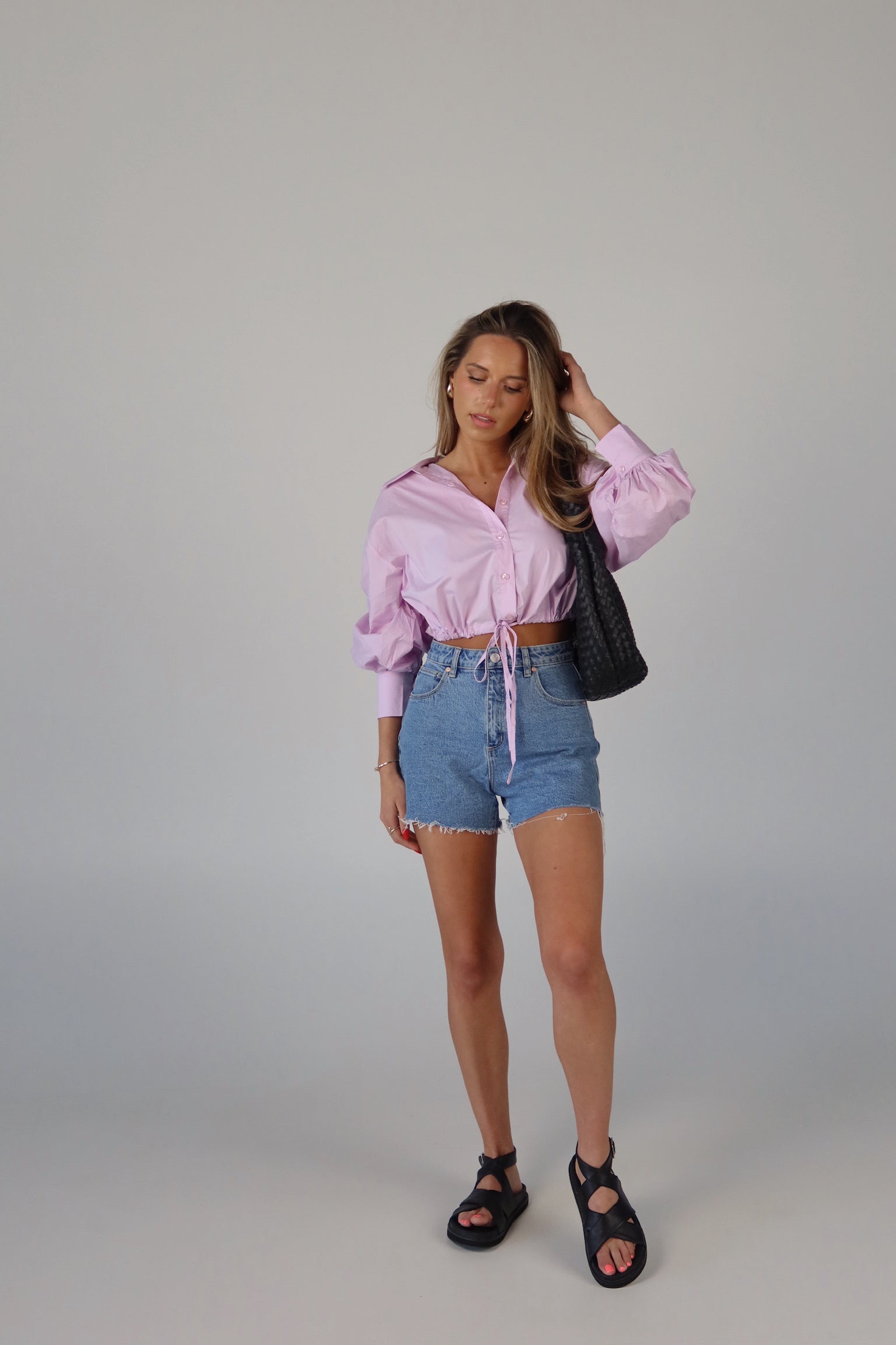 SALE :Danny Drawstring Button Down