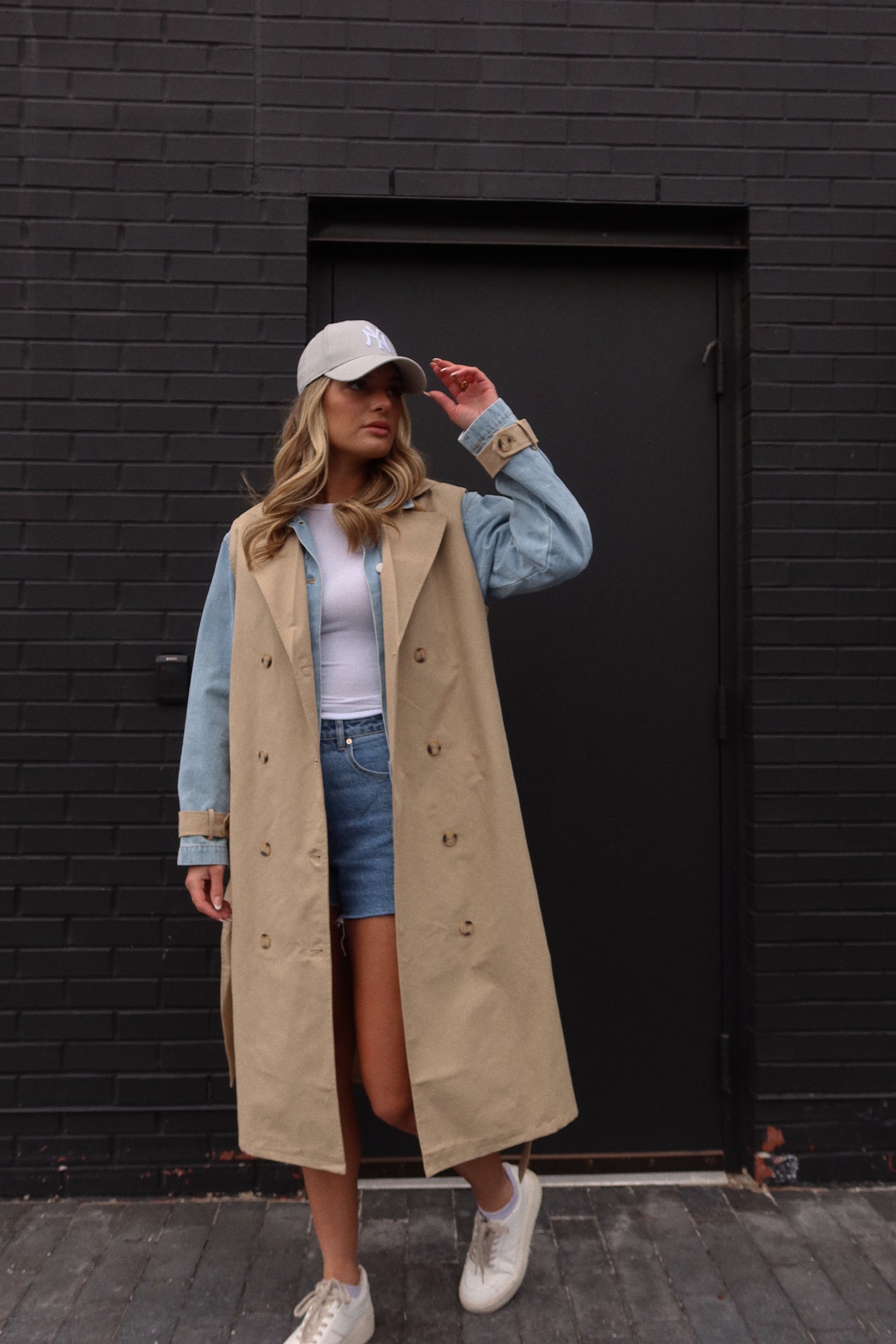 Paige Khaki Combo Trench Coat