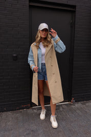 Paige Khaki Combo Trench Coat