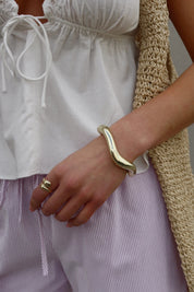 Irregular Metal Cuff Bracelet In Gold
