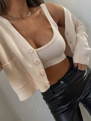 Molly Cropped Cardigan Set