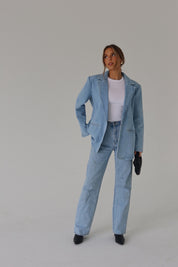 Heather Oversized Denim Blazer