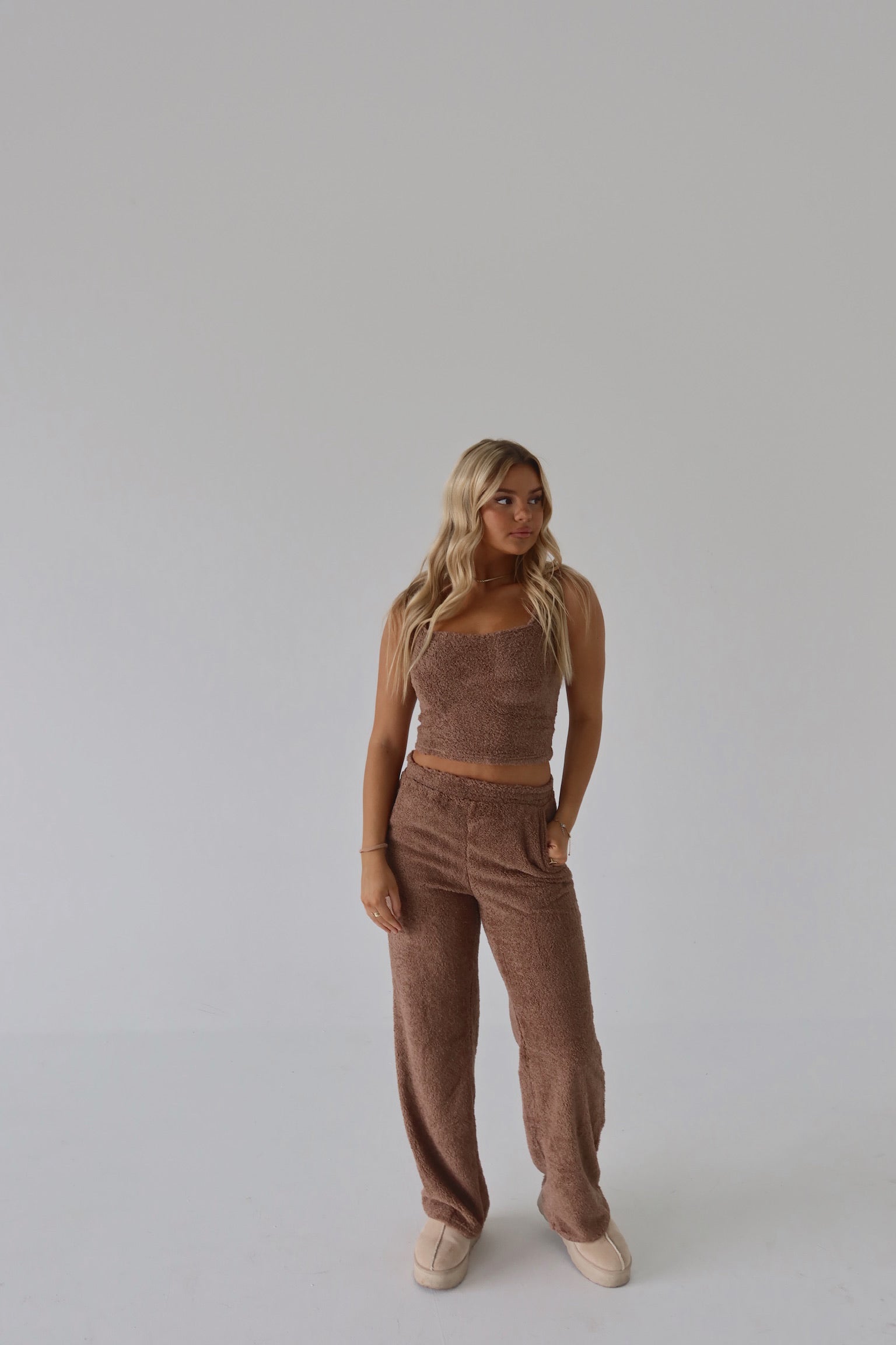 Mocha Cozy Flare Pants