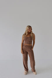 Mocha Cozy Flare Pants