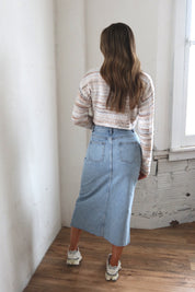 Mandie Cropped Sweater in Ivory