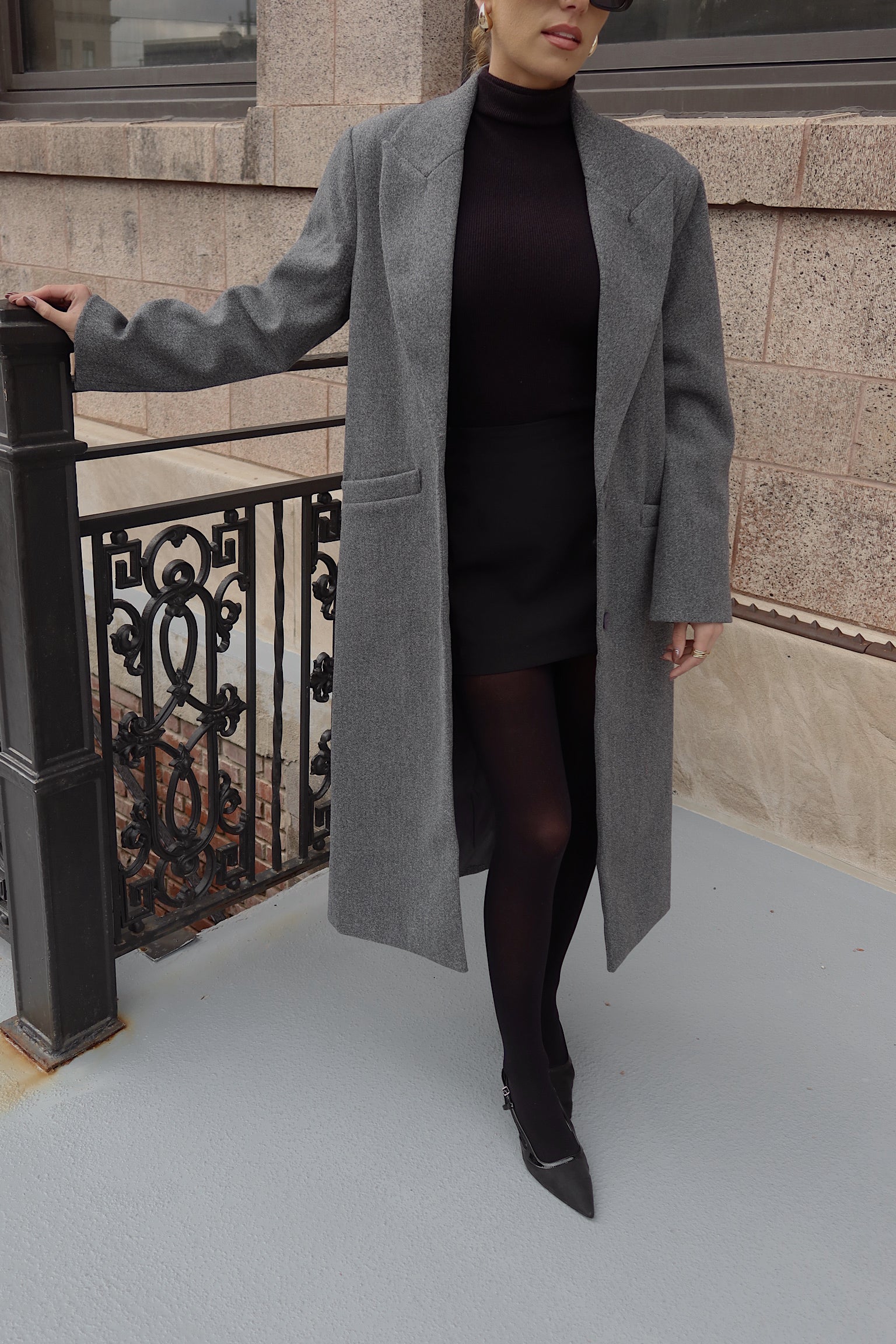 SALE :Drew Trench Coat in Grey