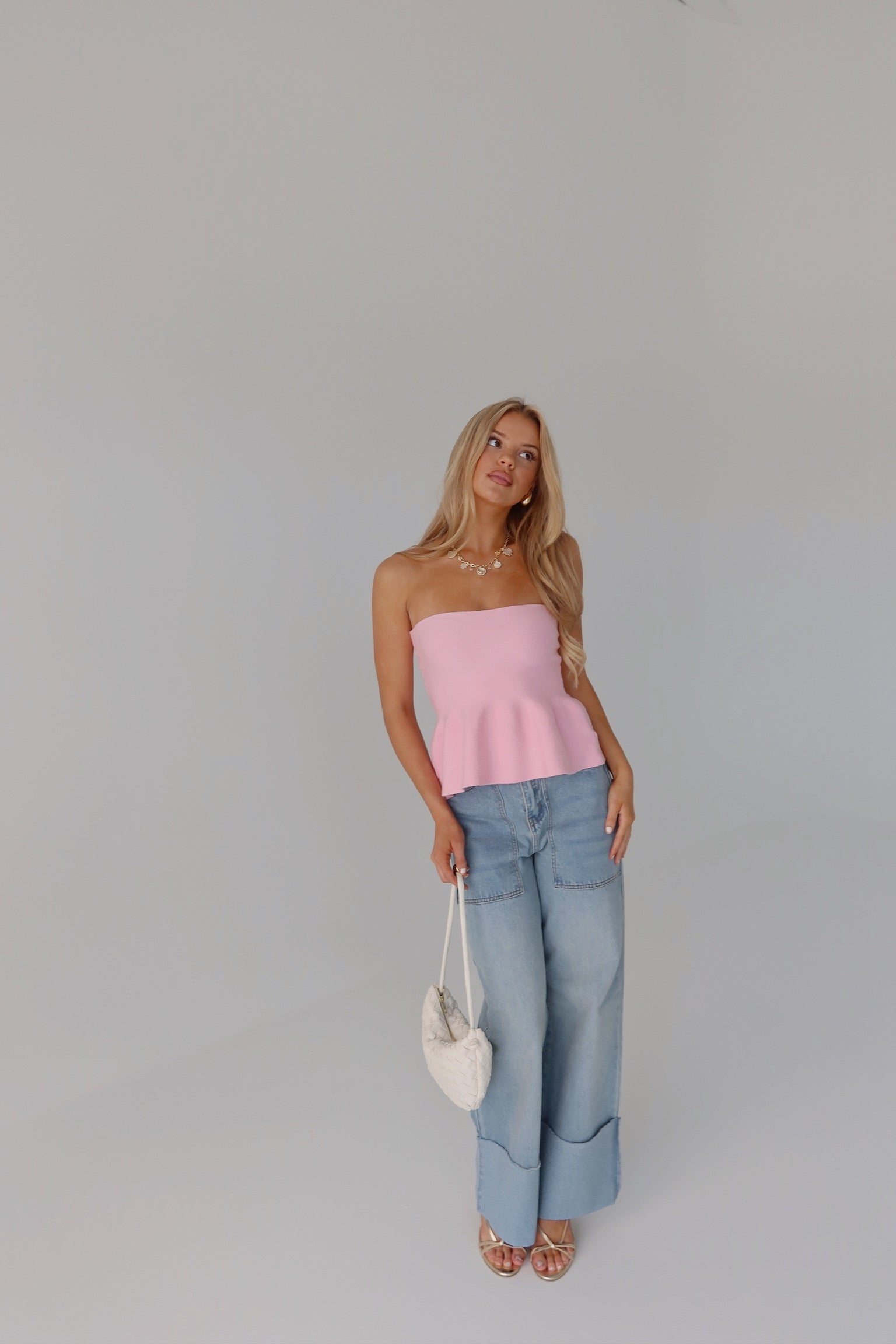 Arianna Wide Leg Cuffed Jeans