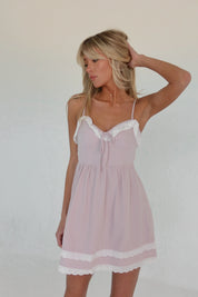 Baby Pink Scalloped Eyelet Dress