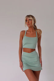 Jina Sage Cross Strap Top
