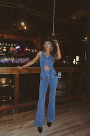 Lainey Bootcut Denim Jumpsuit