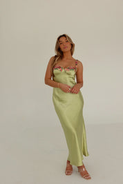 Naomi Floral Hem Silk Maxi Dress