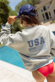 Oversized USA Crewneck Sweatshirt